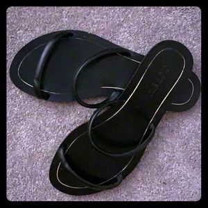 J.Crew Black Leather Summer Strap Sandal. Size 6.